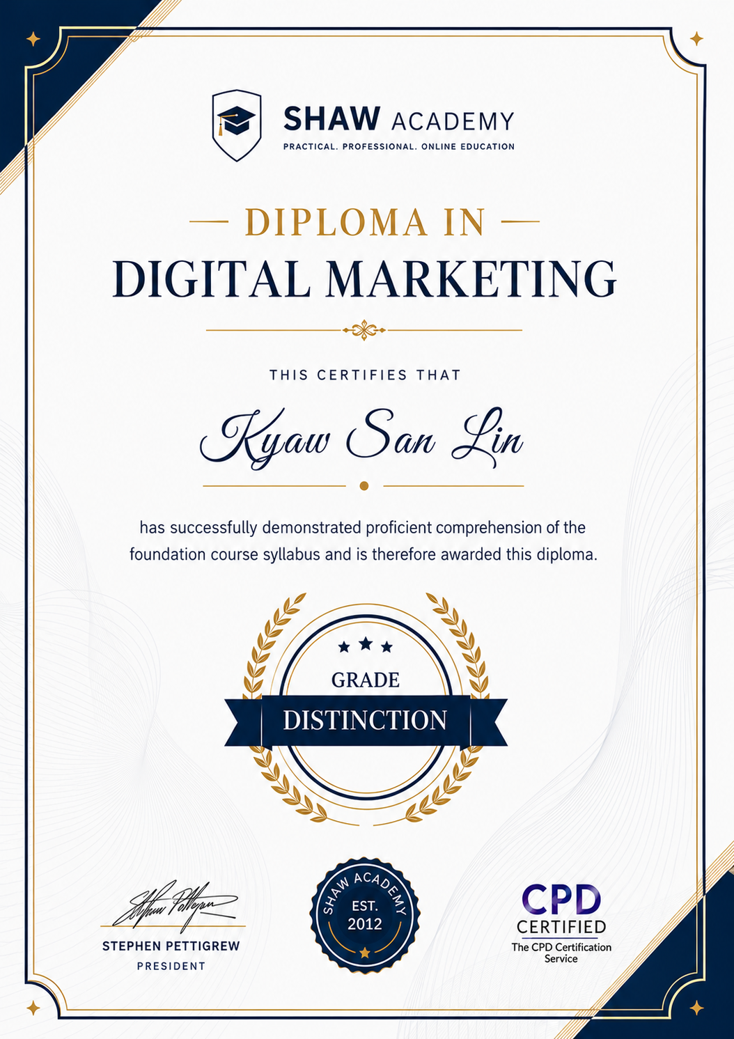 SHAW Academy Diploma
