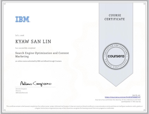 IBM Search Engine Optimization and Content Marketing Certificate